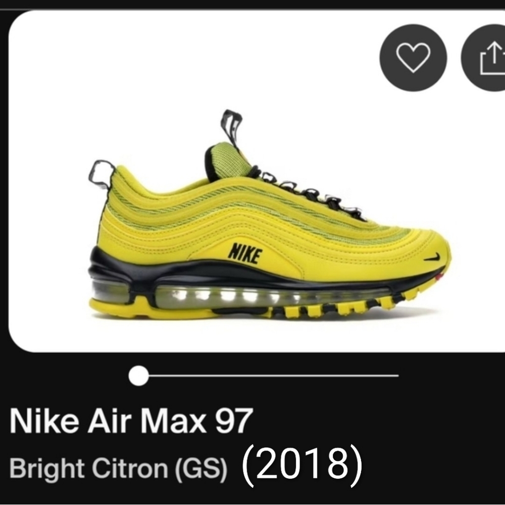 Nike Air Max 97 Bright Citron (2018) Sneakers SZ 7Y Womens SZ 8.5 EUC